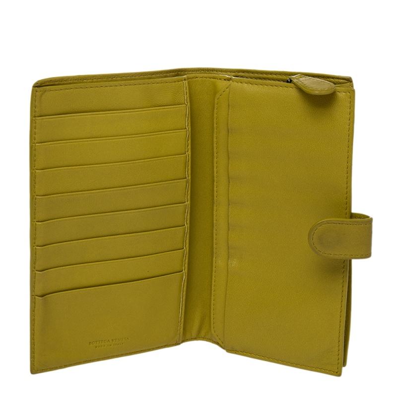 Bottega Veneta Yellow Intrecciato Leather Continental Wallet 3