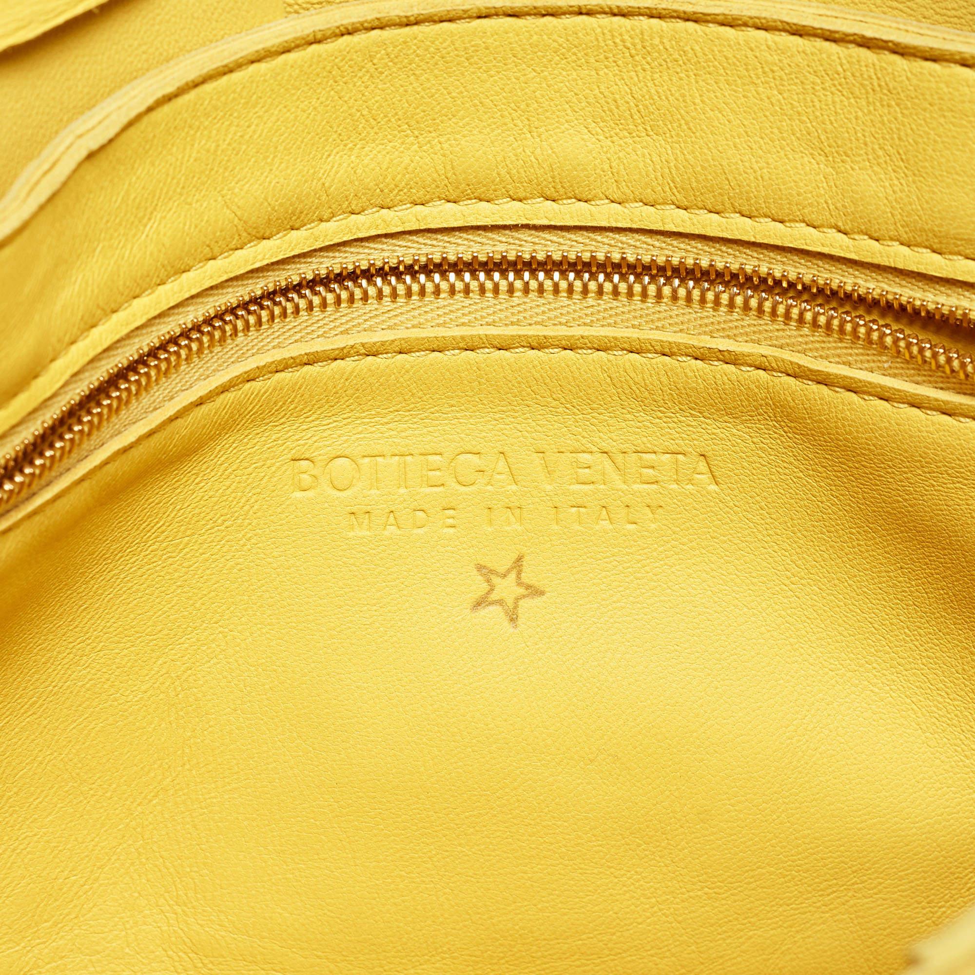 Bottega Veneta Yellow Intrecciato Leather Medium Cassette Shoulder Bag 3