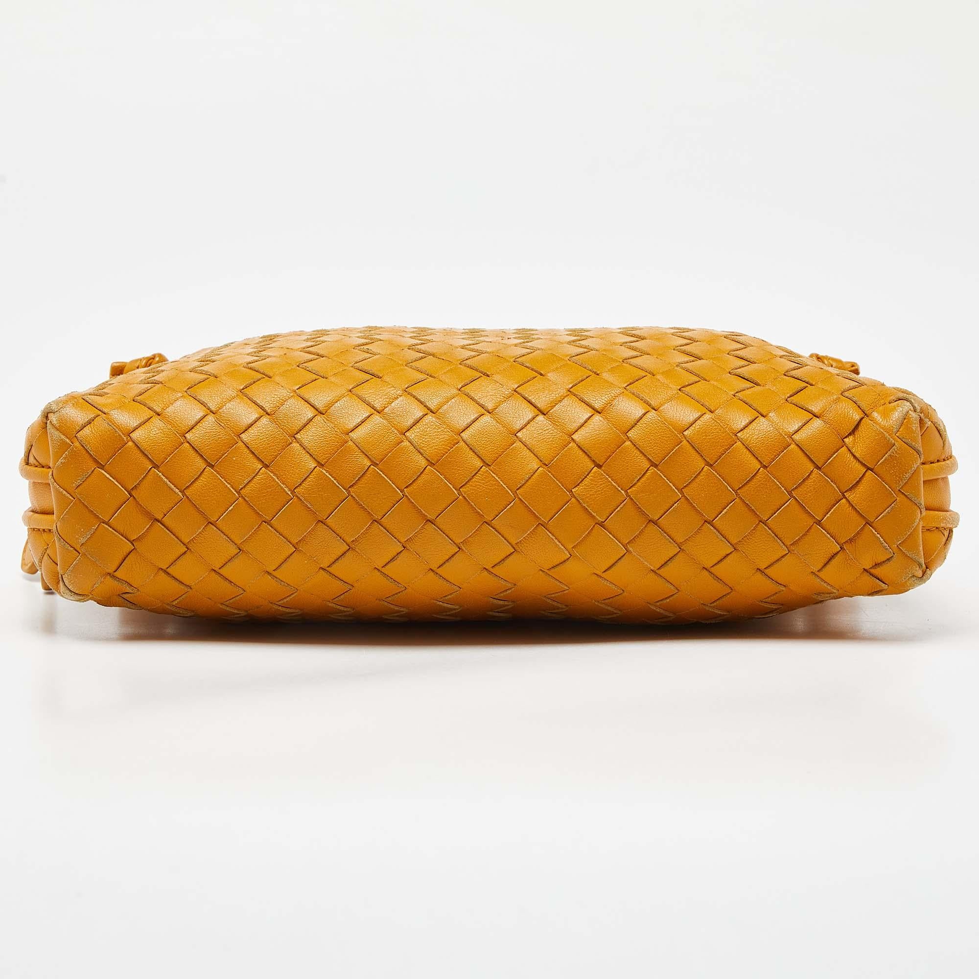 Bottega Veneta Yellow Intrecciato Leather Nodini Crossbody Bag 6