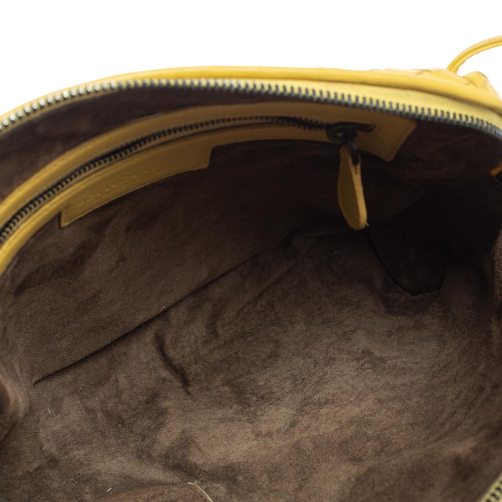 Bottega Veneta Yellow Intrecciato Leather Nodini Crossbody Bag 3