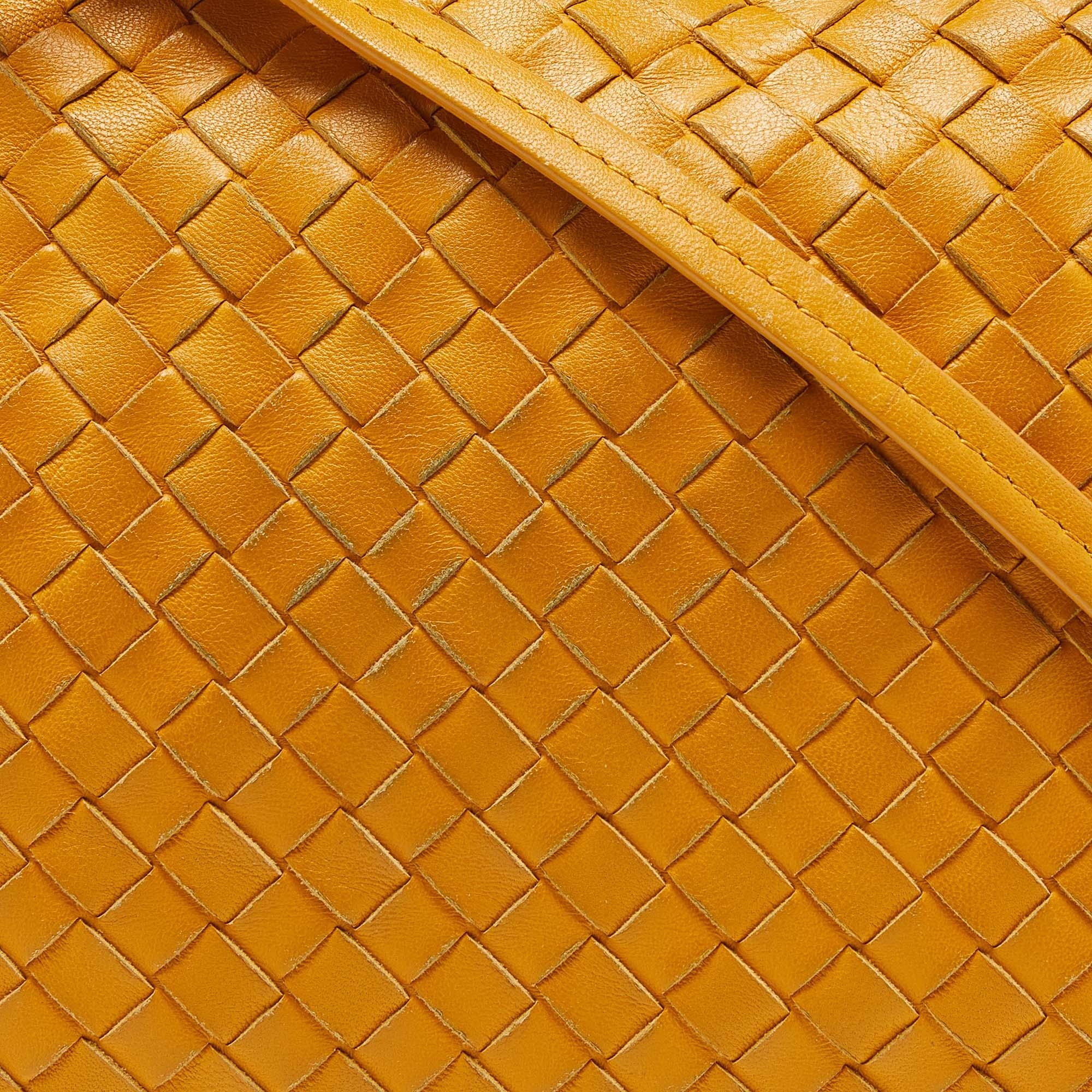 Bottega Veneta Yellow Intrecciato Leather Nodini Crossbody Bag 1