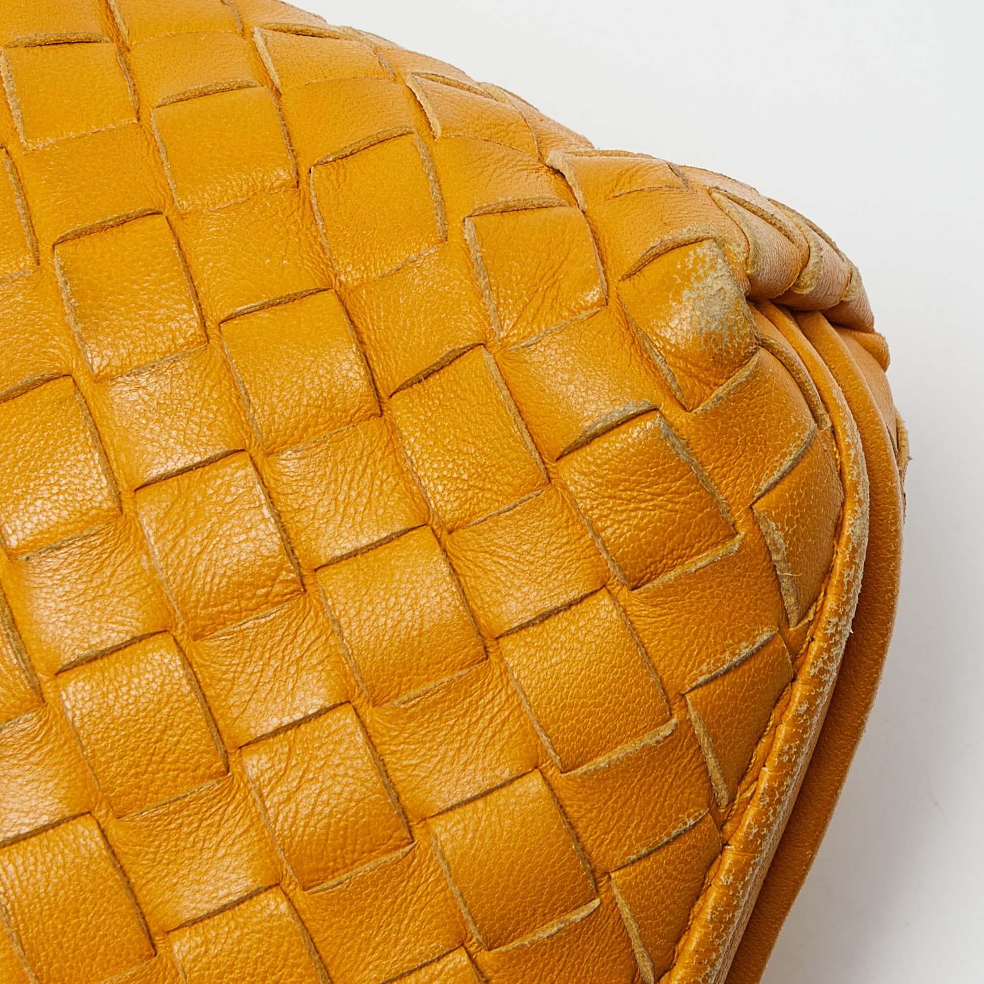 Bottega Veneta Yellow Intrecciato Leather Nodini Crossbody Bag 3