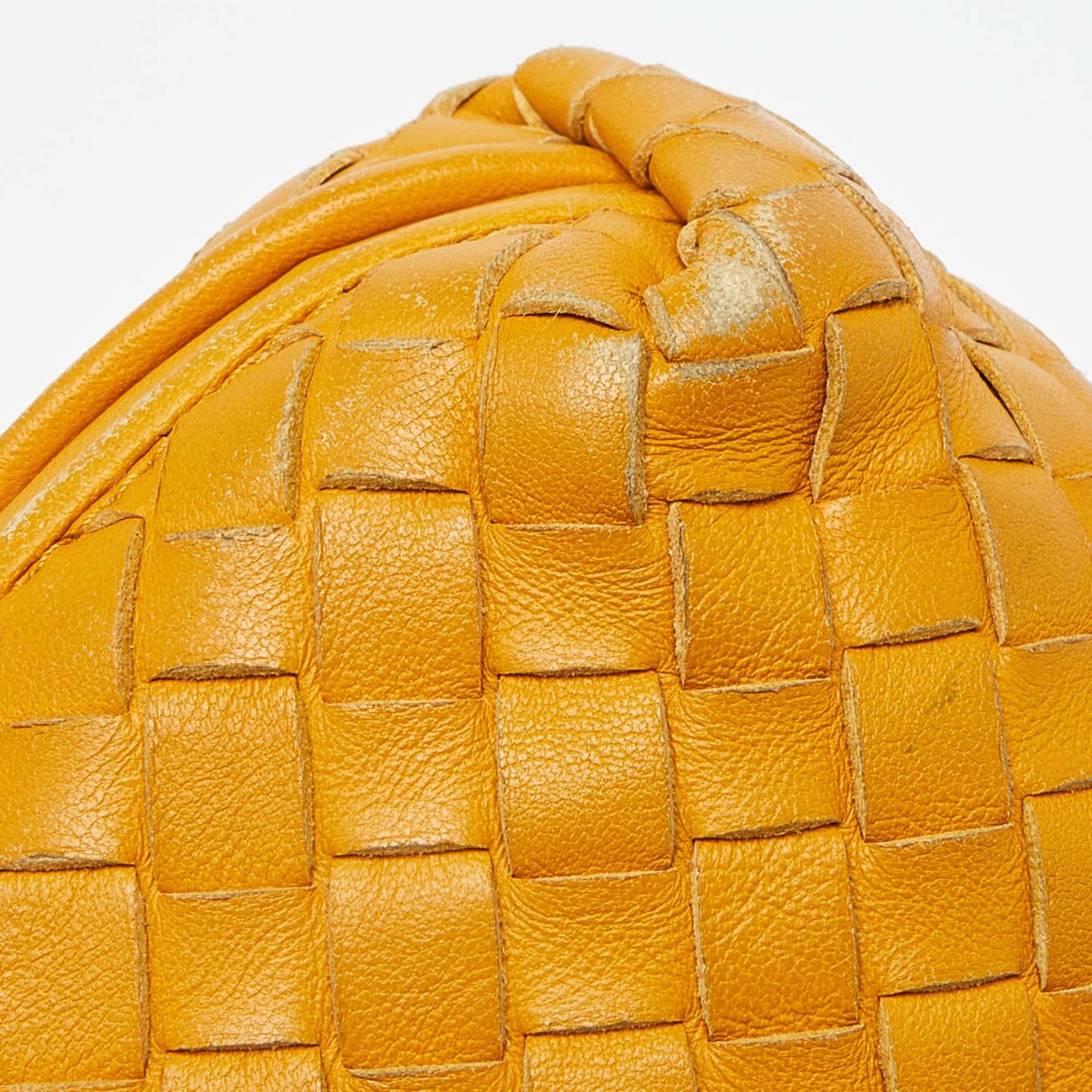 Bottega Veneta Yellow Intrecciato Leather Nodini Crossbody Bag 4