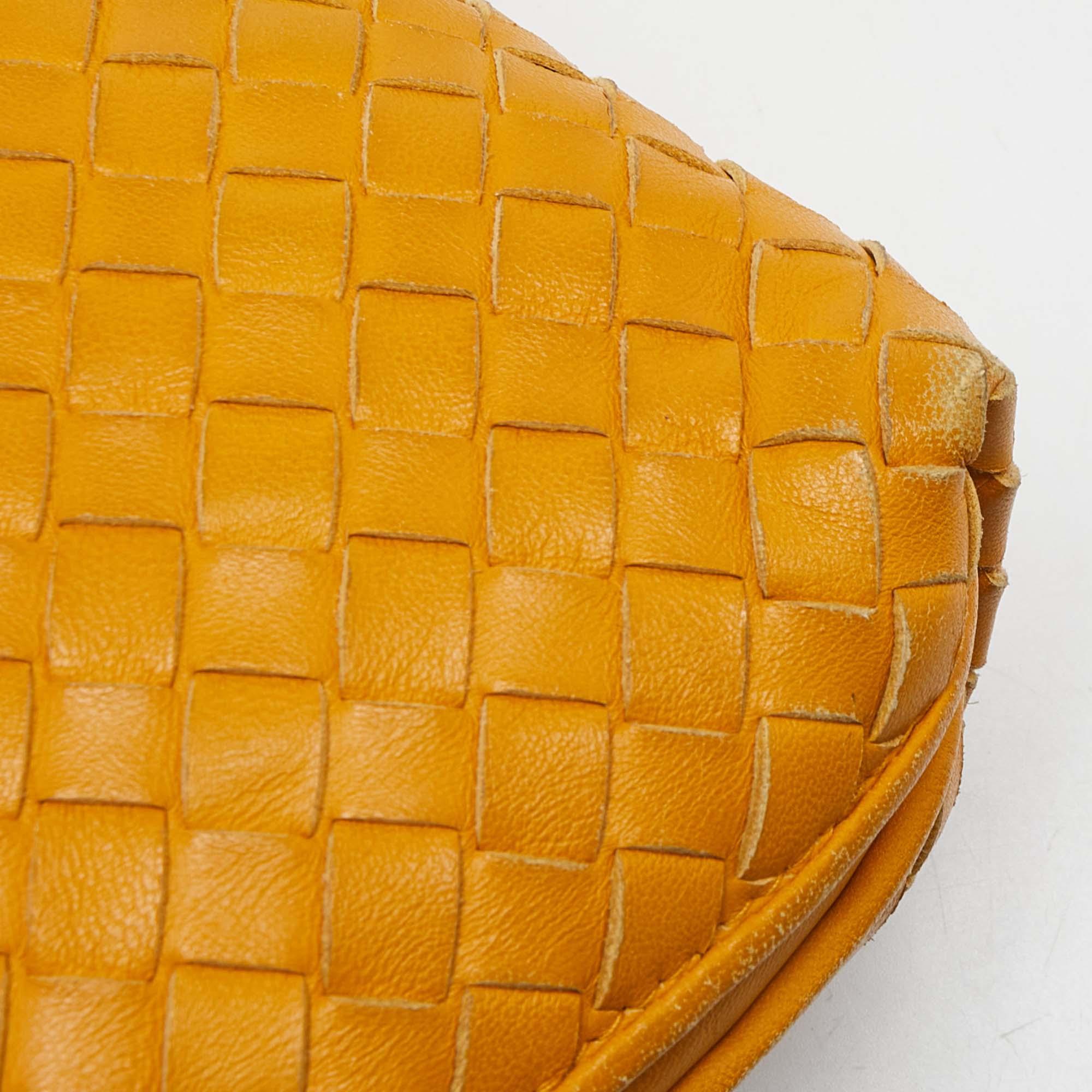 Bottega Veneta Yellow Intrecciato Leather Nodini Crossbody Bag 5