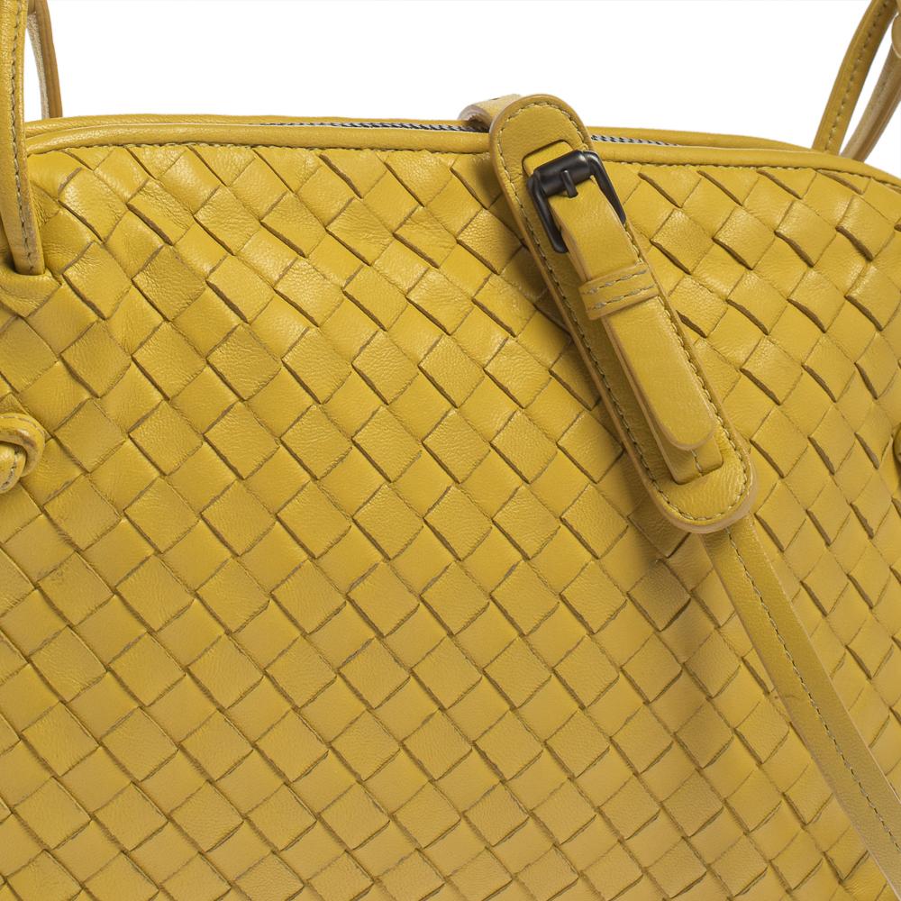 Bottega Veneta Yellow Intrecciato Leather Nodini Crossbody Bag 2