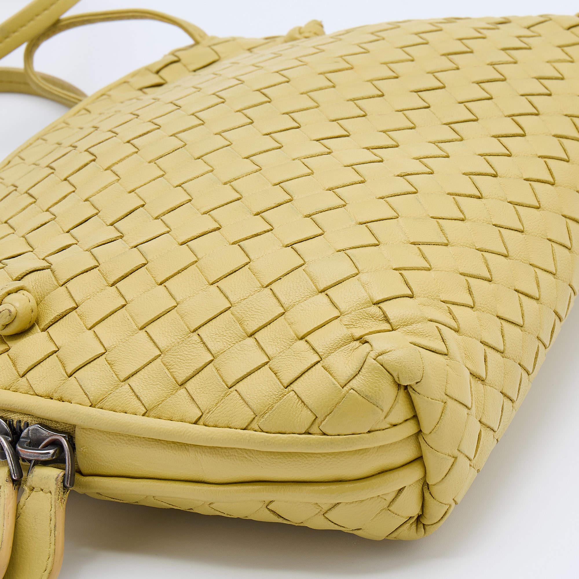 Bottega Veneta Yellow Intrecciato Leather Nodini Shoulder Bag 2