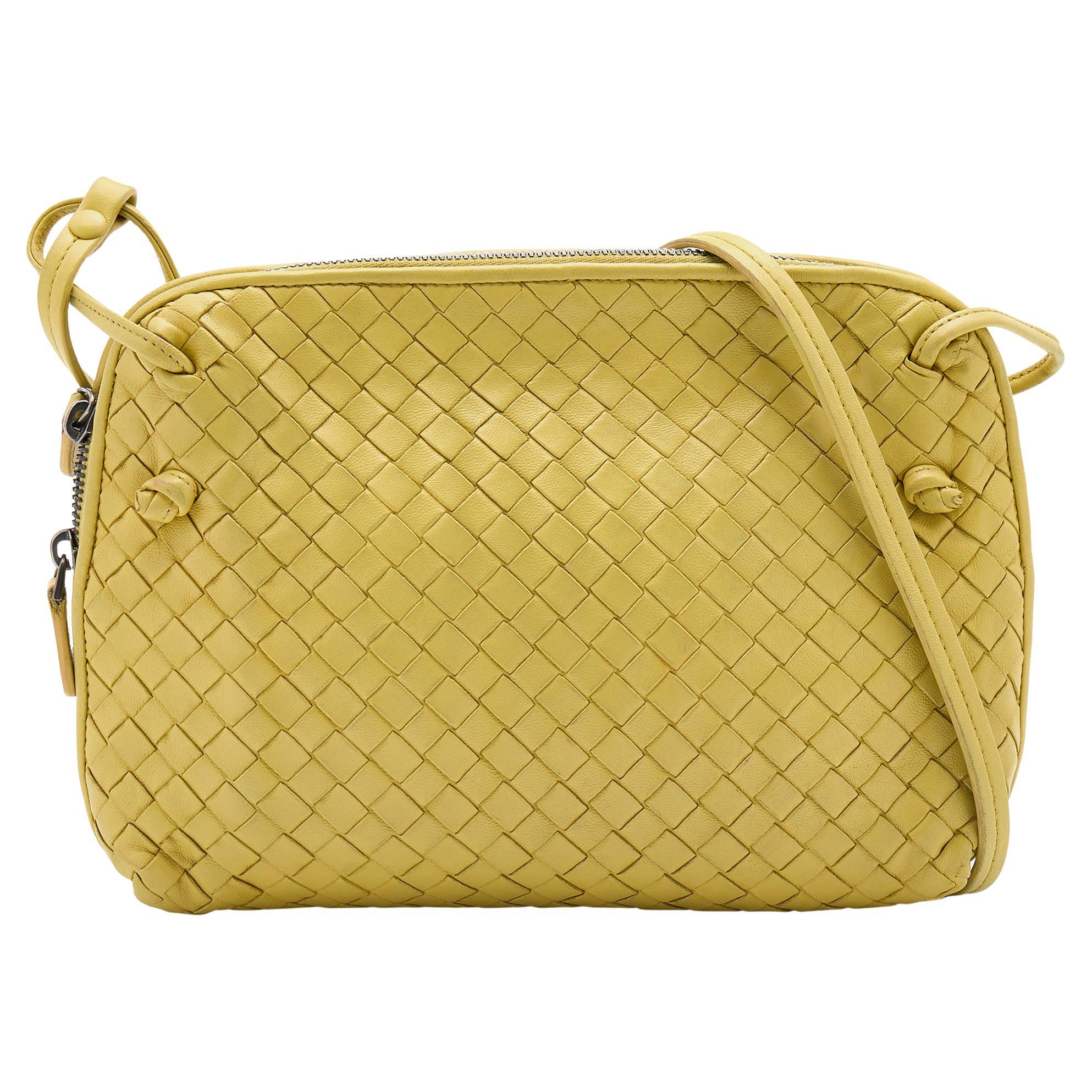 Bottega Veneta Yellow Intrecciato Leather Nodini Shoulder Bag at 1stDibs
