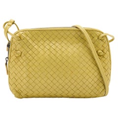 Bottega Veneta Yellow Intrecciato Leather Nodini Shoulder Bag