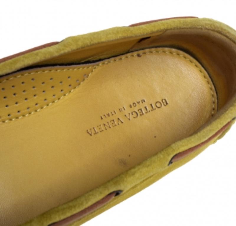 Bottega Veneta Yellow Intrecciato Suede Bow Slip On Loafers Sizs 36.5 For Sale 1