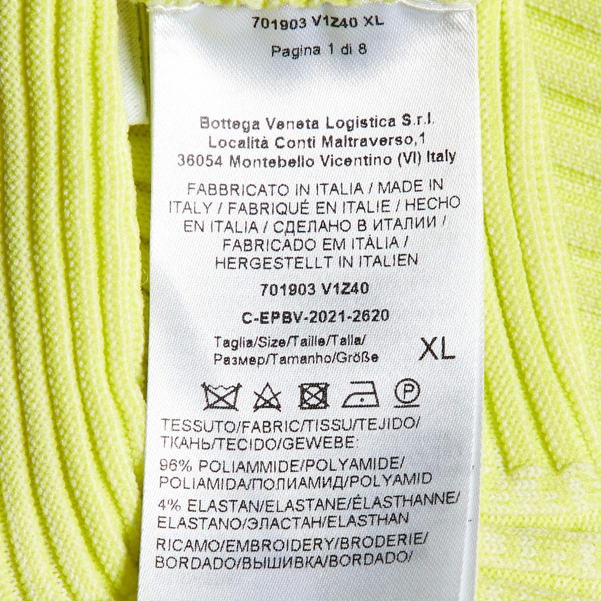 Robe midi en maille Intreccio jaune Bottega Veneta XL Pour femmes en vente