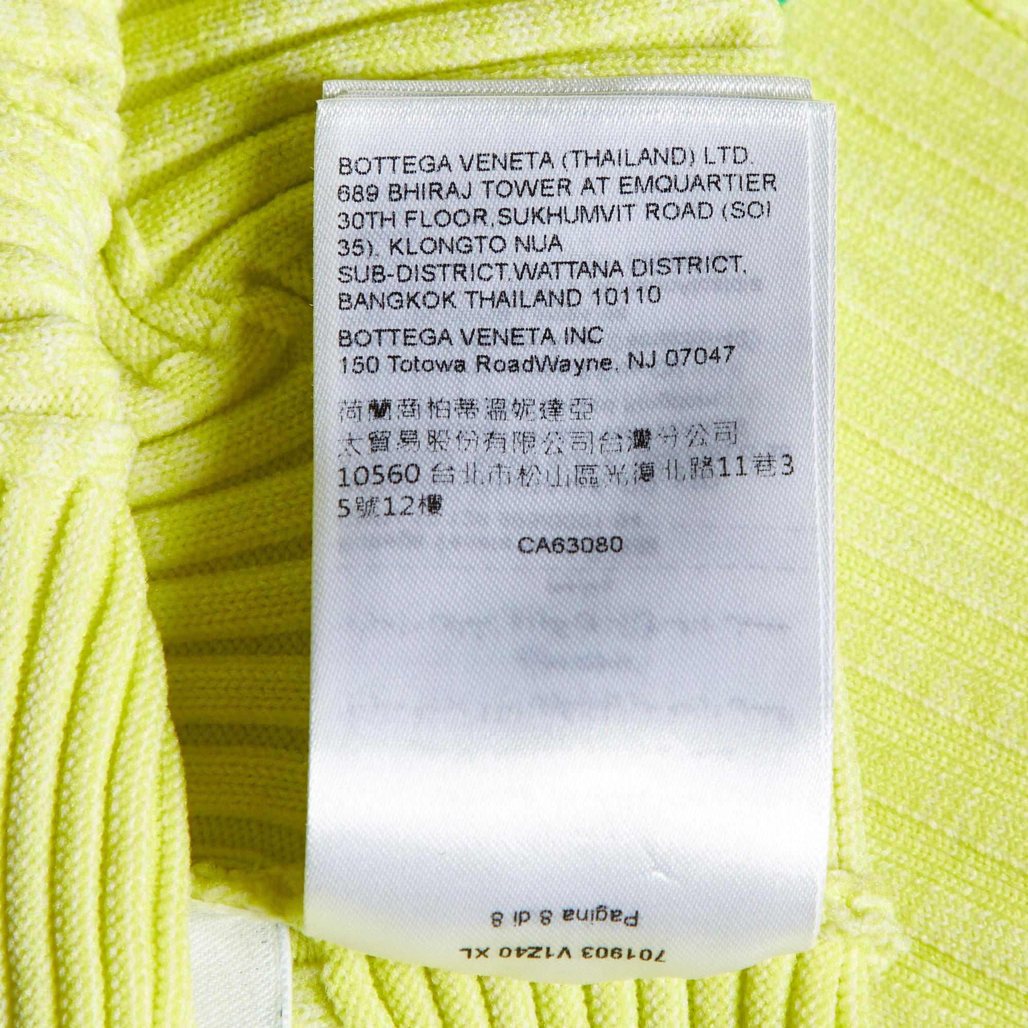Robe midi en maille Intreccio jaune Bottega Veneta XL en vente 2