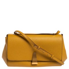 Bottega Veneta Yellow Leather BV Angle Shoulder Bag