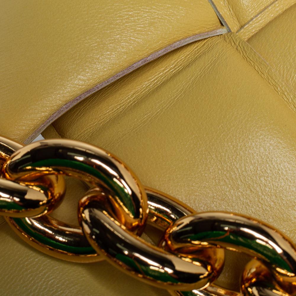 Women's Bottega Veneta Yellow Leather Chain Cassette Shoulder Bag