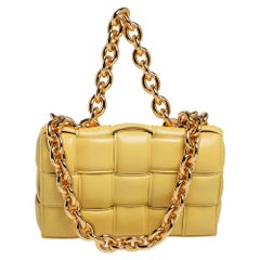 Bottega Veneta Yellow Leather Chain Cassette Shoulder Bag