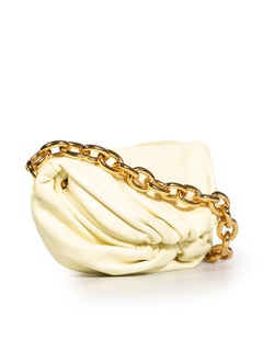 Bottega Veneta Yellow Leather Chain Pouch Crossbody Bag