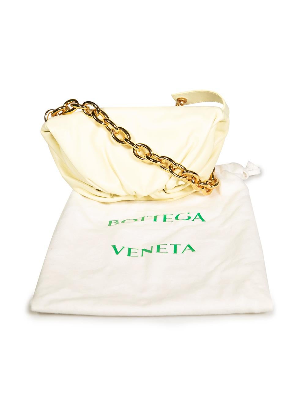 Bottega Veneta Yellow Leather Chain Pouch Crossbody Bag For Sale 4
