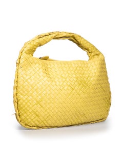 Bottega Veneta Yellow Leather Intrecciato Hobo Bag
