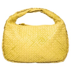 Bottega Veneta Yellow Leather Intrecciato Hobo Bag