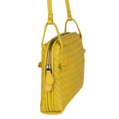 BOTTEGA VENETA yellow leather INTRECCIATO NODINI Crossbody Shoulder Bag