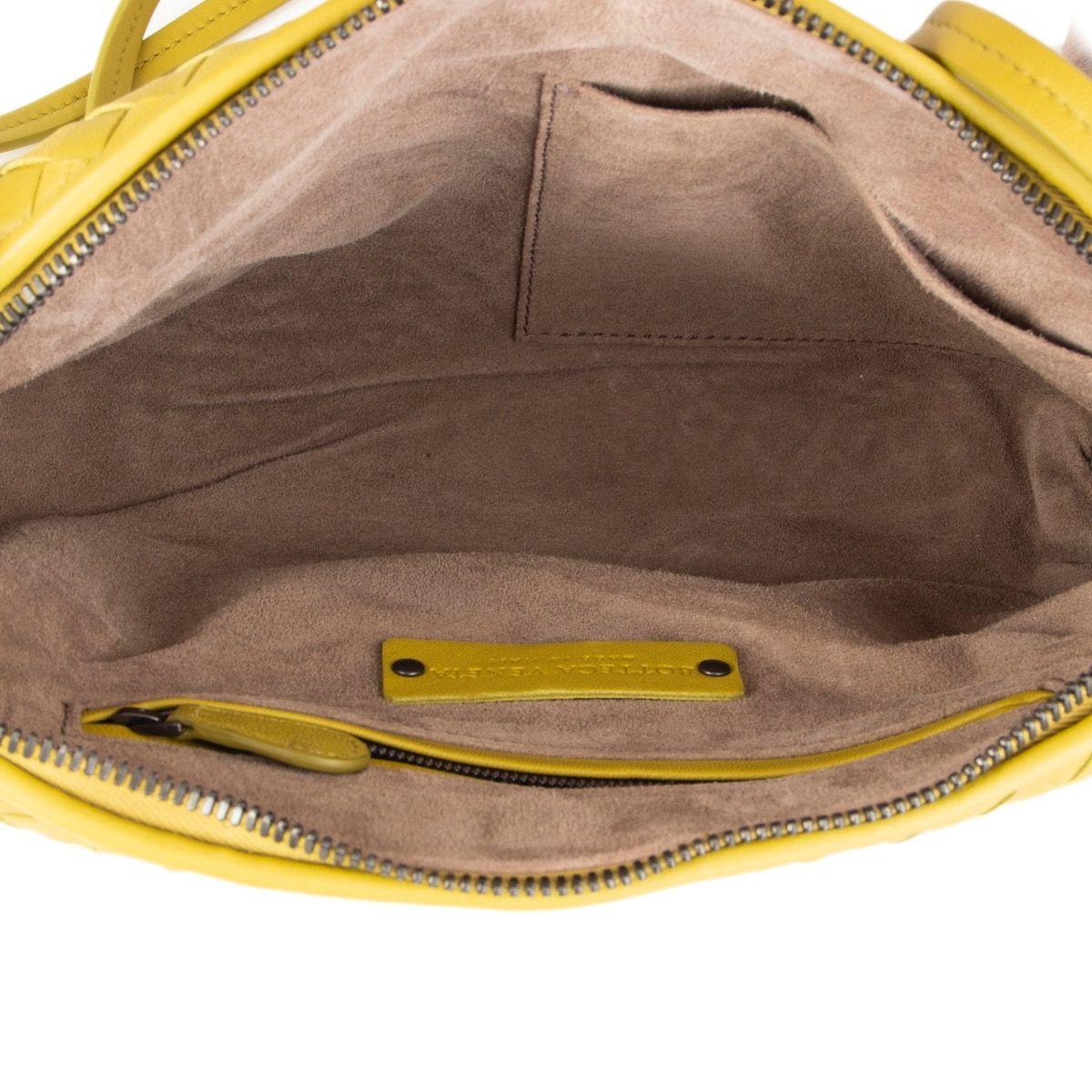 Yellow BOTTEGA VENETA yellow leather INTRECCIATO NODINI Crossbody Shoulder Bag