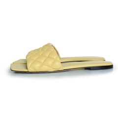 Bottega Veneta, yellow leather lido sandals