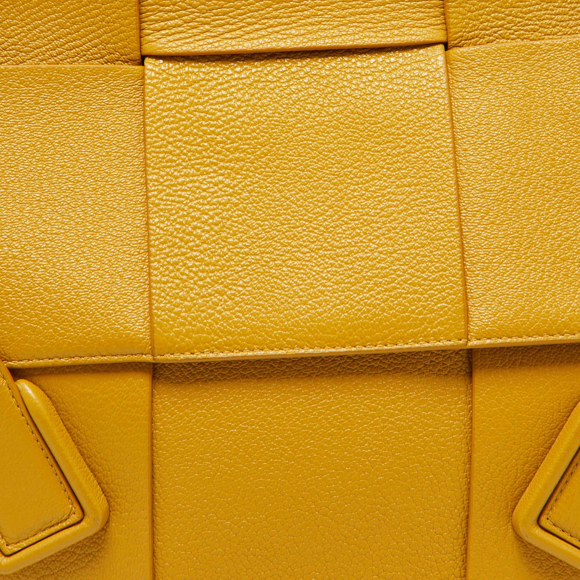 Bottega Veneta Yellow Leather Maxi Intrecciato Arco 33 Bag 1