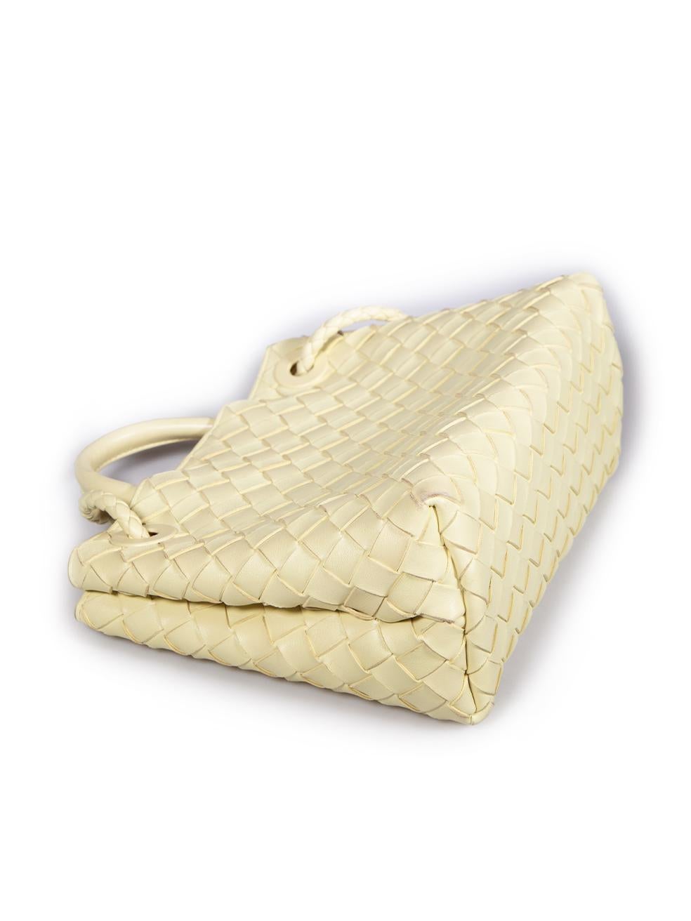 Bottega Veneta Yellow Leather Small Andiamo Top Handle Bag For Sale 1
