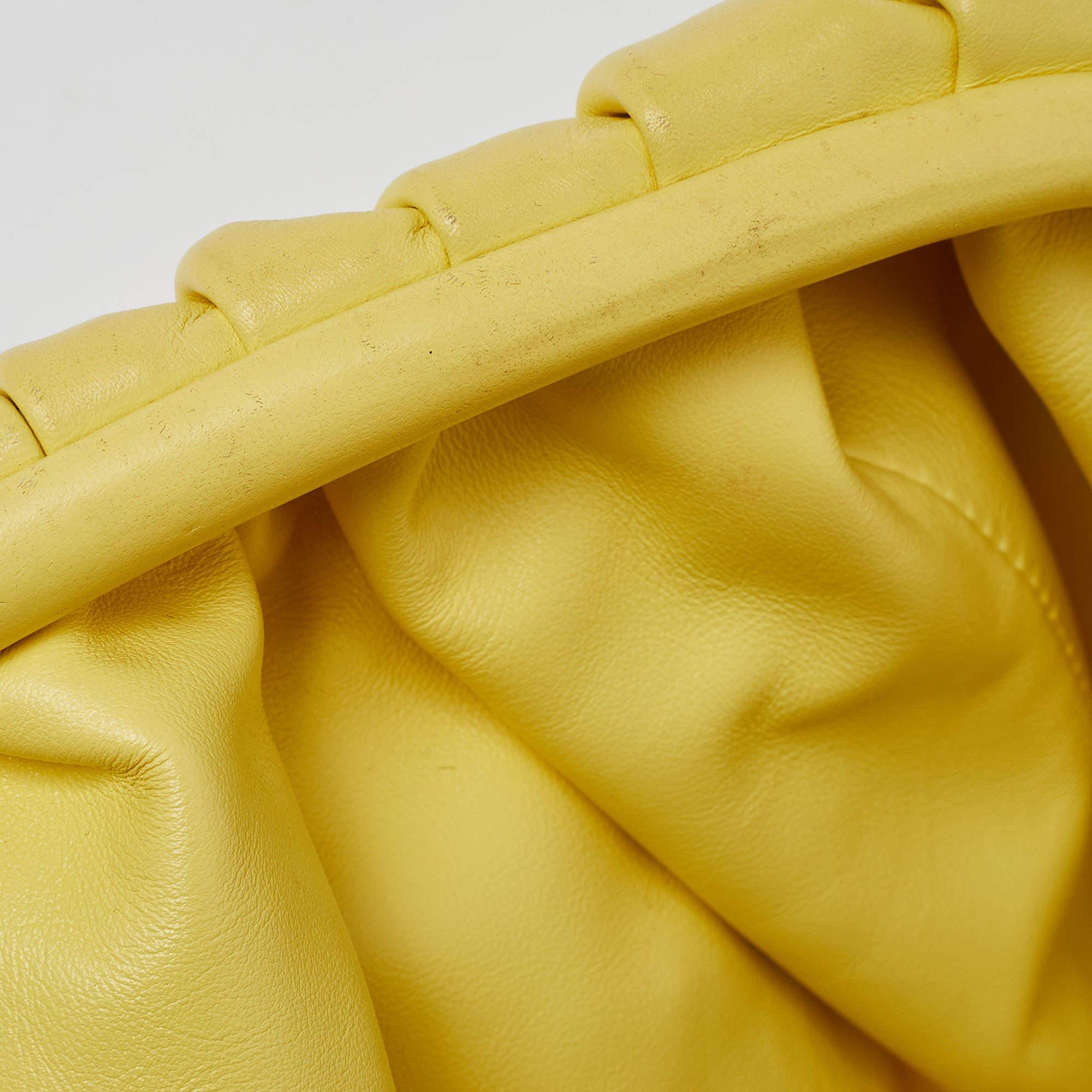 Bottega Veneta Yellow Leather The Pouch Clutch 6