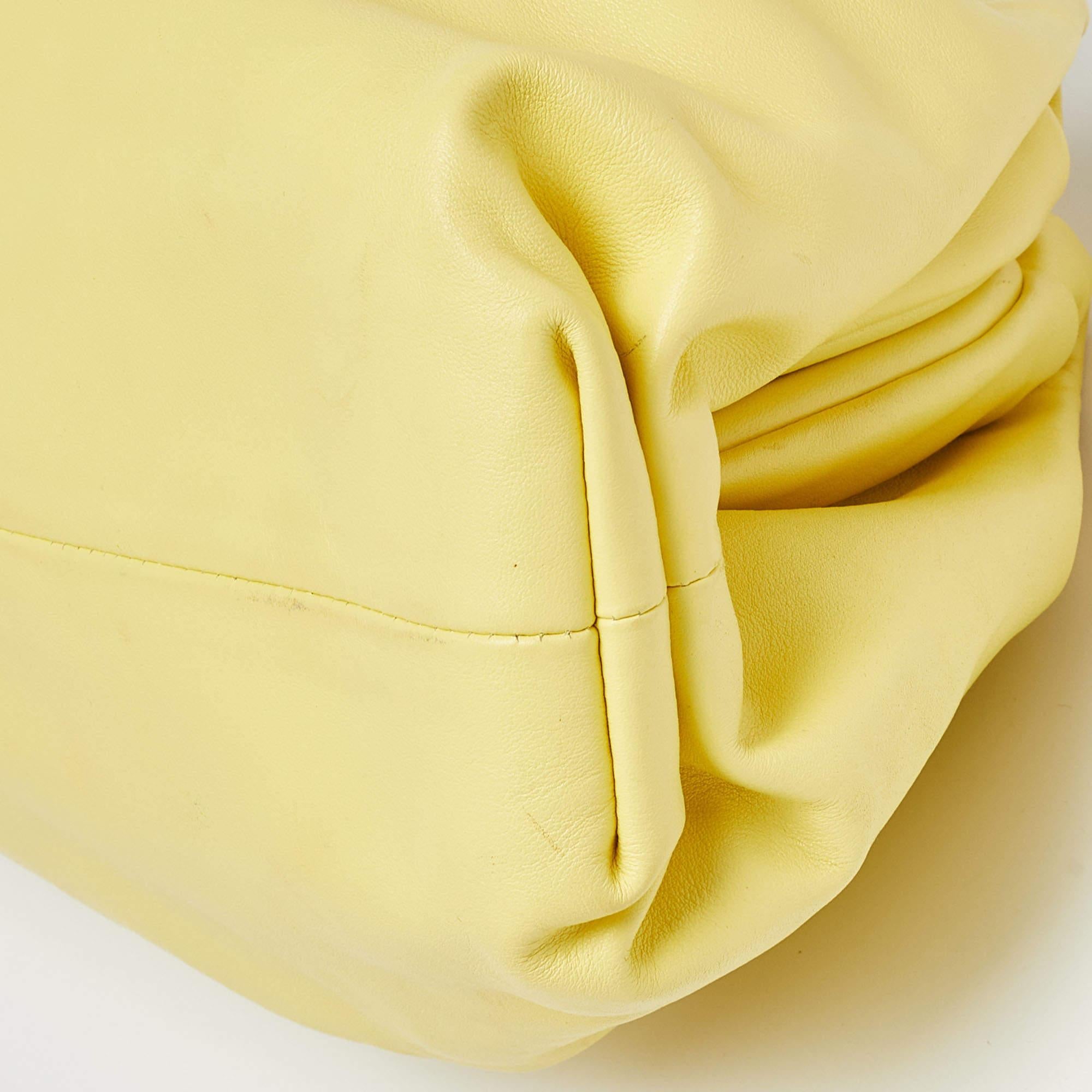 Bottega Veneta Yellow Leather The Pouch Clutch In Good Condition In Dubai, Al Qouz 2