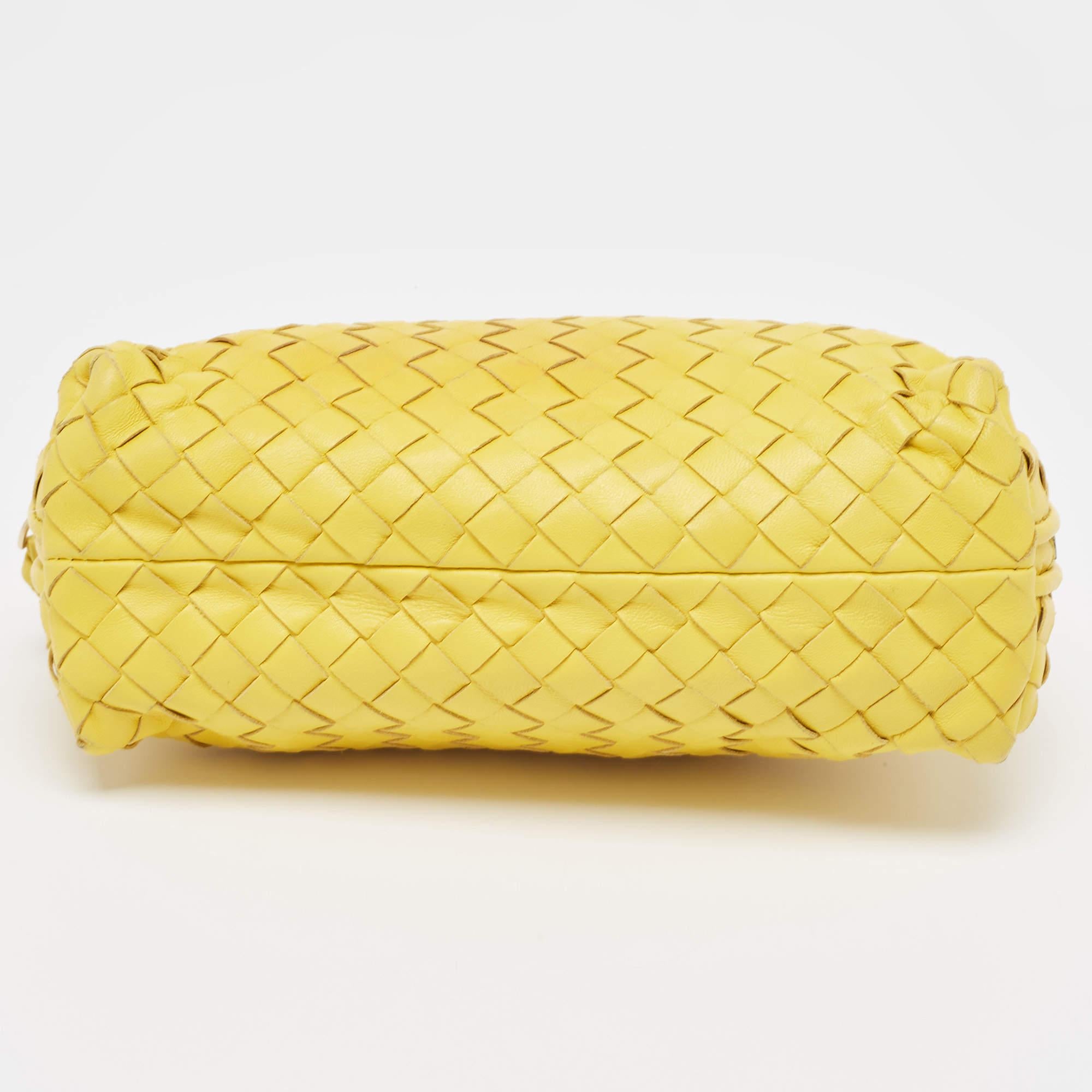 Bottega Veneta Yellow Leather Zip Pouch For Sale 8