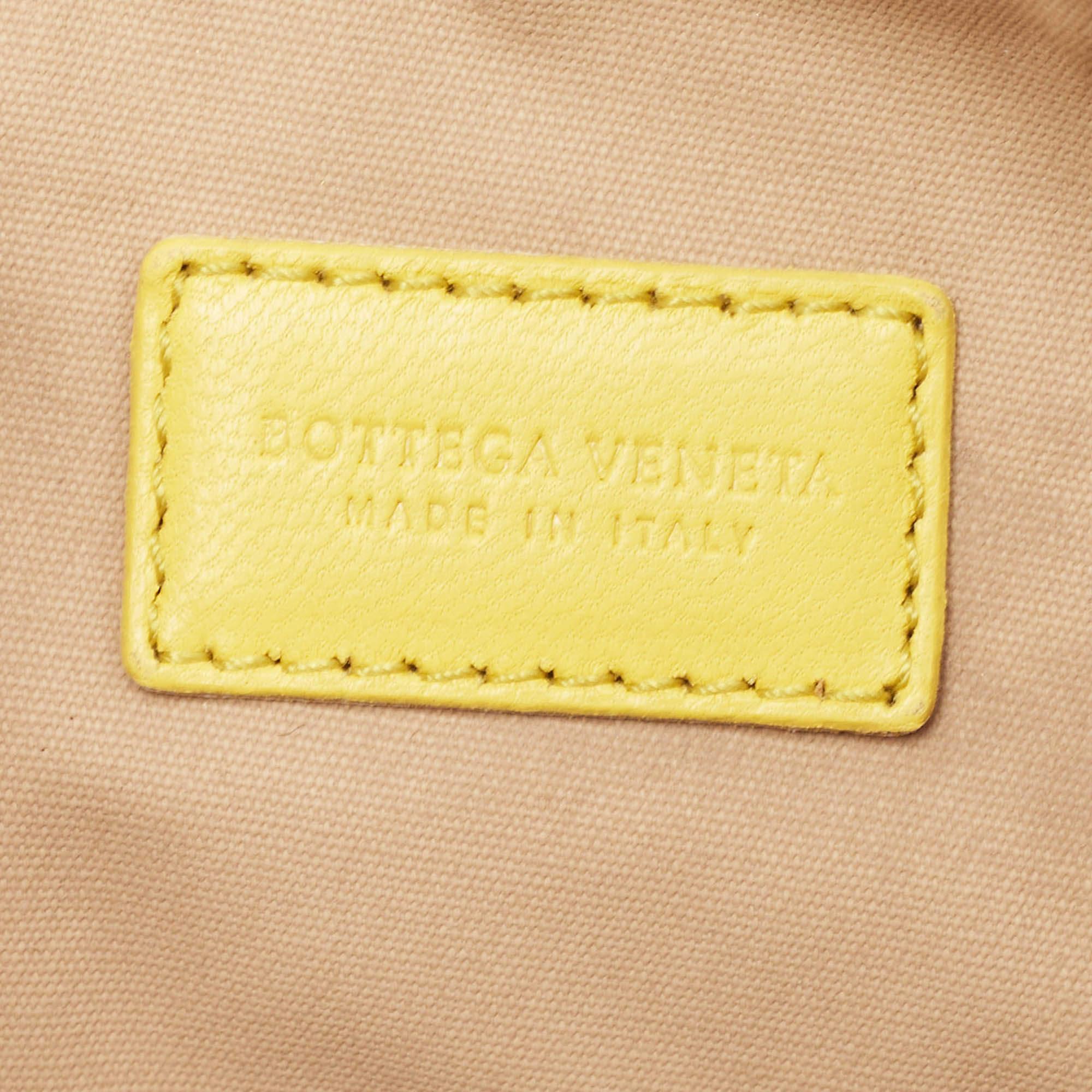 Bottega Veneta Yellow Leather Zip Pouch For Sale 2
