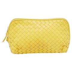 Bottega Veneta Yellow Leather Zip Pouch