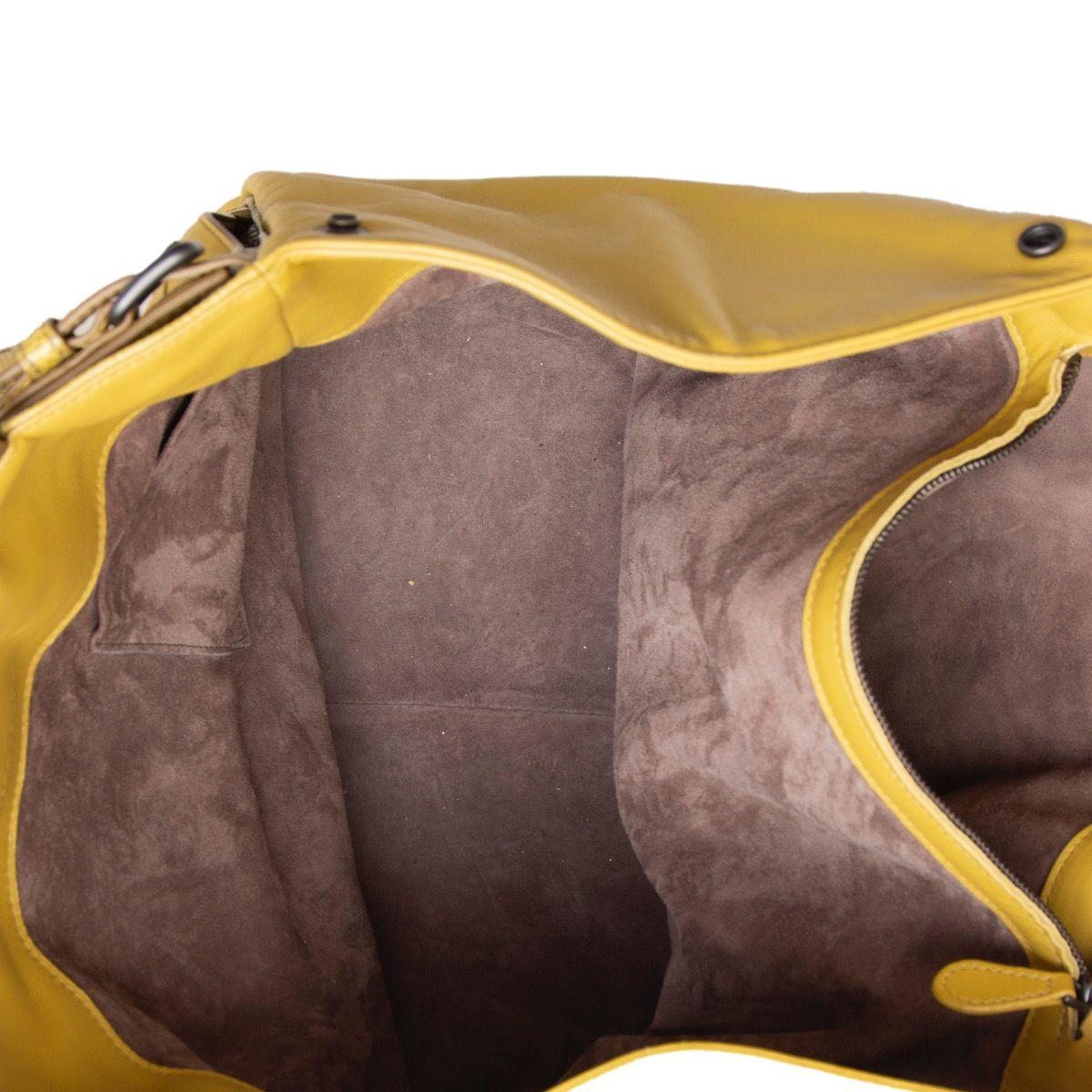 Yellow BOTTEGA VENETA yellow LUTEOUS NAPPA & KARUNG TOTE Shoulder Bag