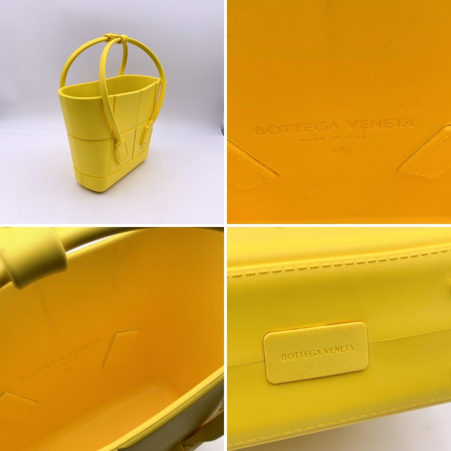 Women's Bottega Veneta Yellow Matt Rubber Mini Arco Tote Bag Handbag