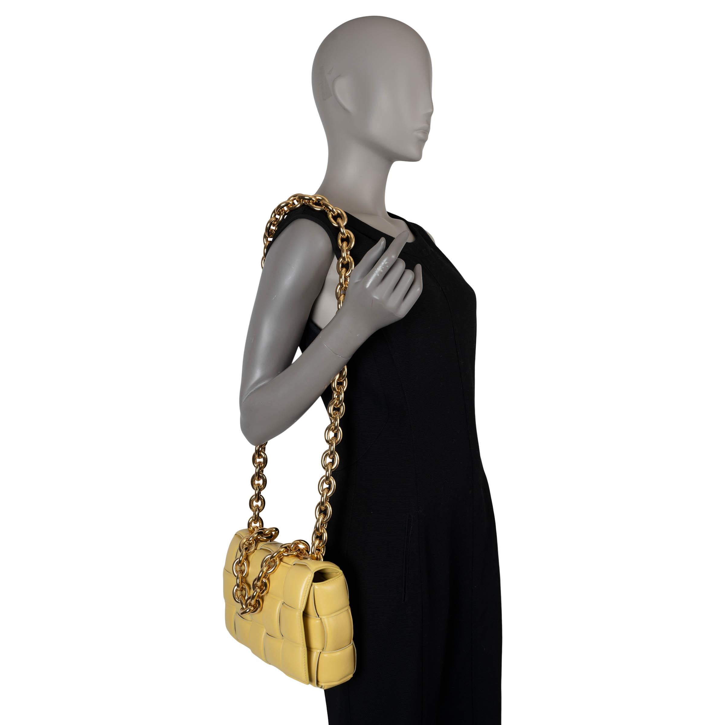 BOTTEGA VENETA yellow Maxi Intrecciato leather CHAIN CASSETTE Bag For Sale 6