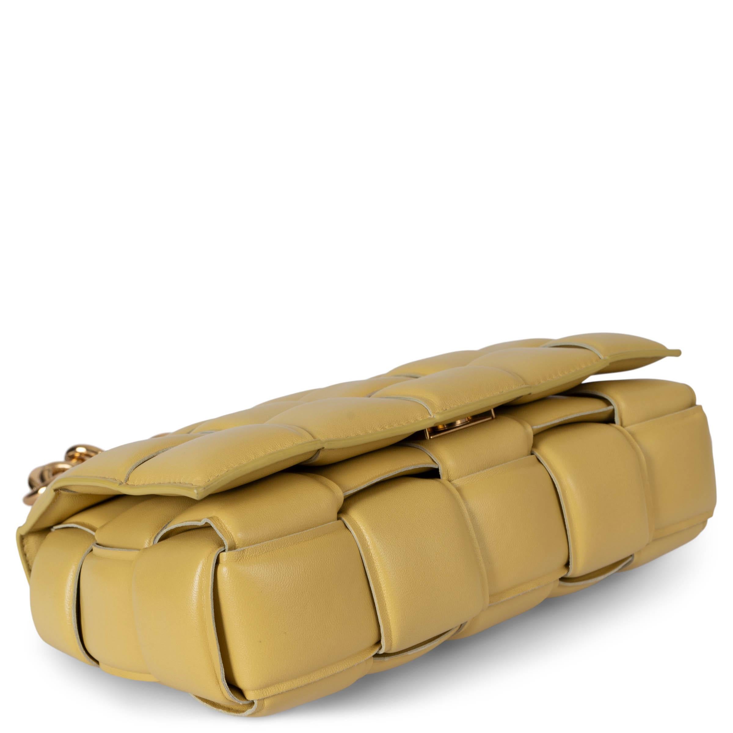 Women's BOTTEGA VENETA yellow Maxi Intrecciato leather CHAIN CASSETTE Bag For Sale