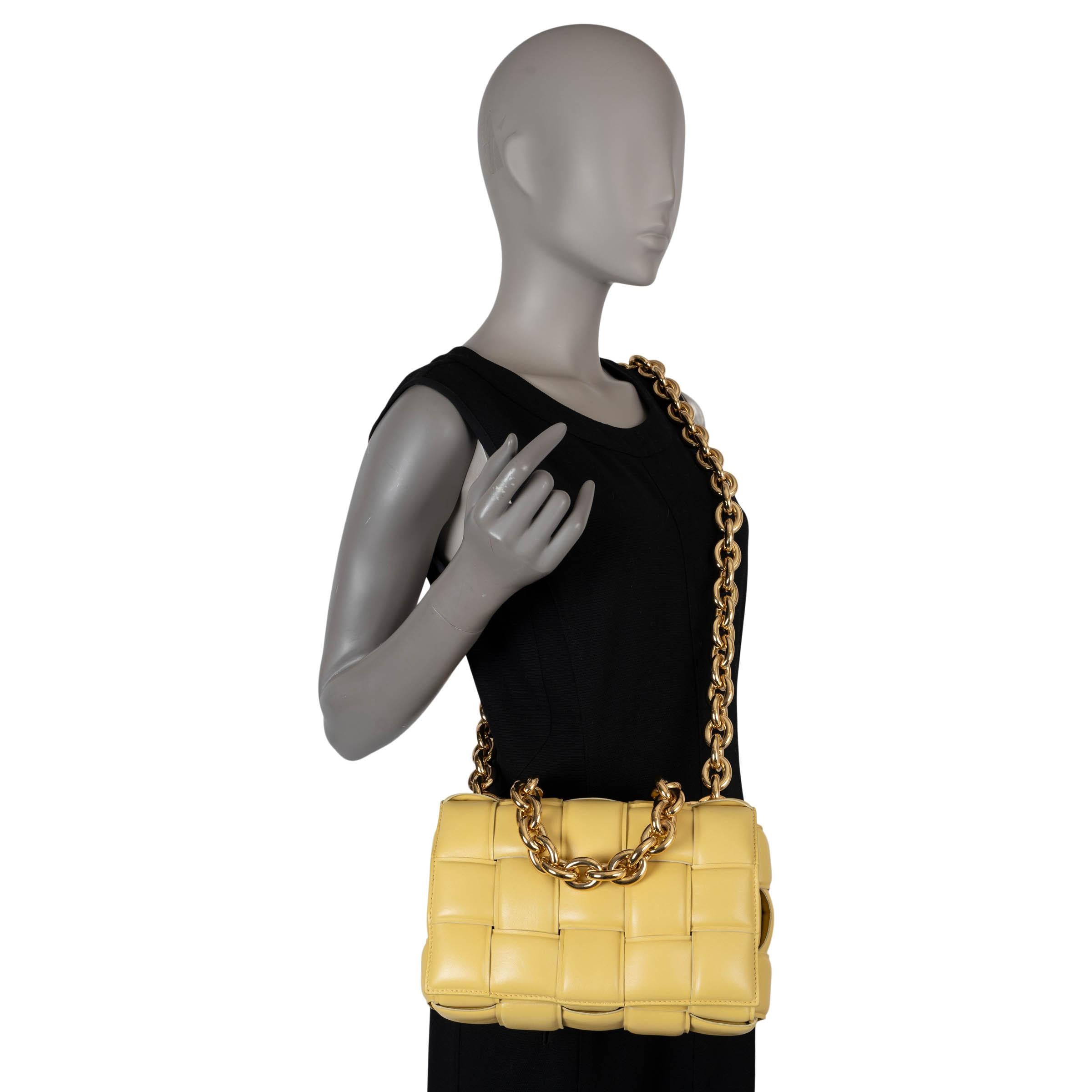 BOTTEGA VENETA yellow Maxi Intrecciato leather CHAIN CASSETTE Bag For Sale 5