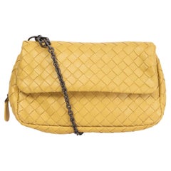 BOTTEGA VENETA yellow Moutard INTRECCIATO EXPANDABLE CHAIN SMALL Crossbody Bag