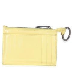 Bottega Veneta Yellow Nappa Cassette Zip Card Holder
