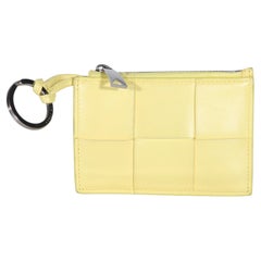 Bottega Veneta Yellow Nappa Cassette Zip Card Holder