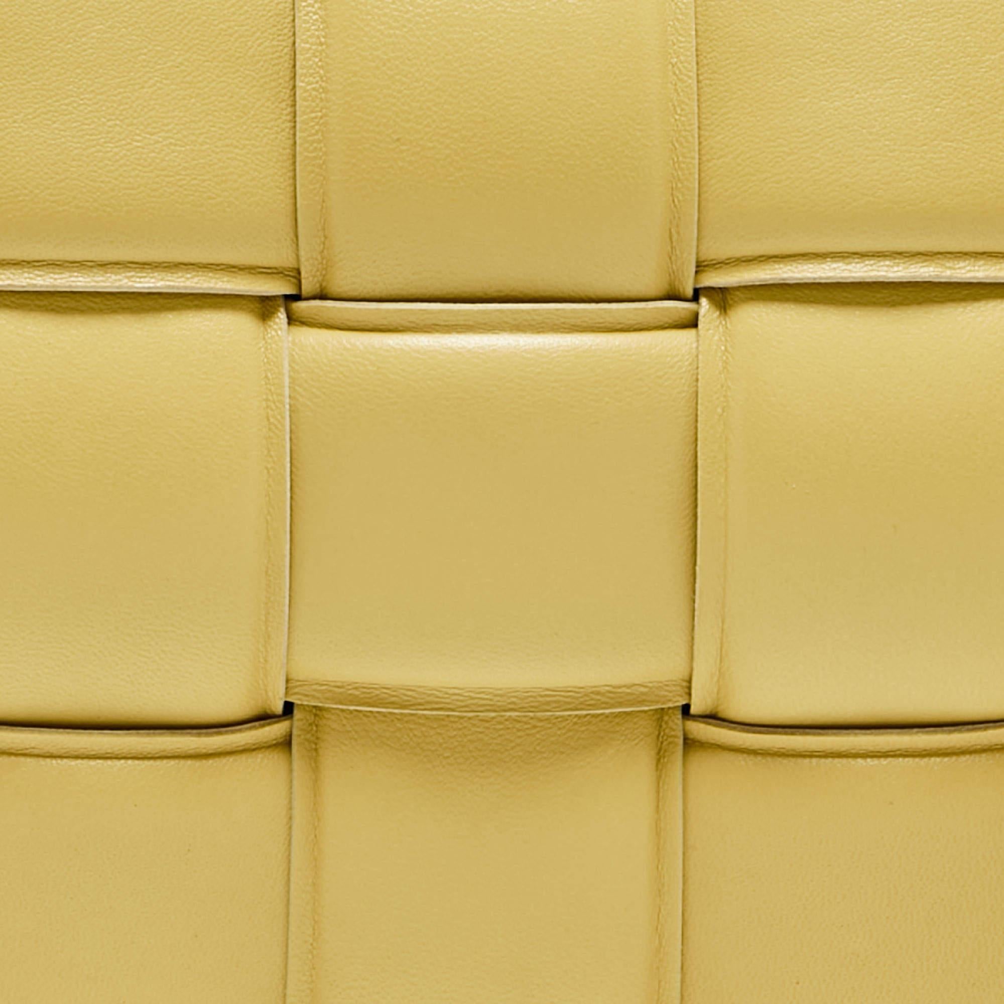 Bottega Veneta Yellow Padded Leather Chain Cassette Shoulder Bag For Sale 1