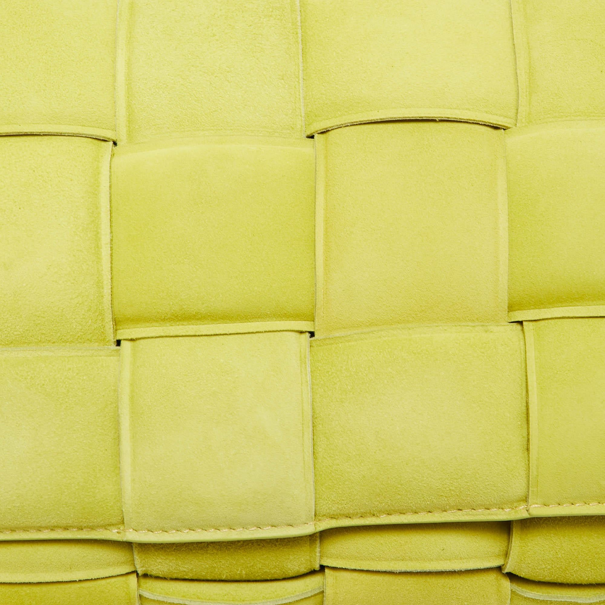 Bottega Veneta Yellow Padded Suede Chain Cassette Shoulder Bag 6