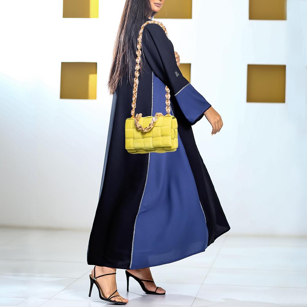 Bottega Veneta Yellow Padded Suede Chain Cassette Shoulder Bag In New Condition In Dubai, Al Qouz 2