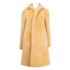 BOTTEGA VENETA yellow SHEARLING FUR Coat Jacket 38 XS