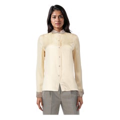 Bottega Veneta Camicia a maniche lunghe in seta gialla taglia M