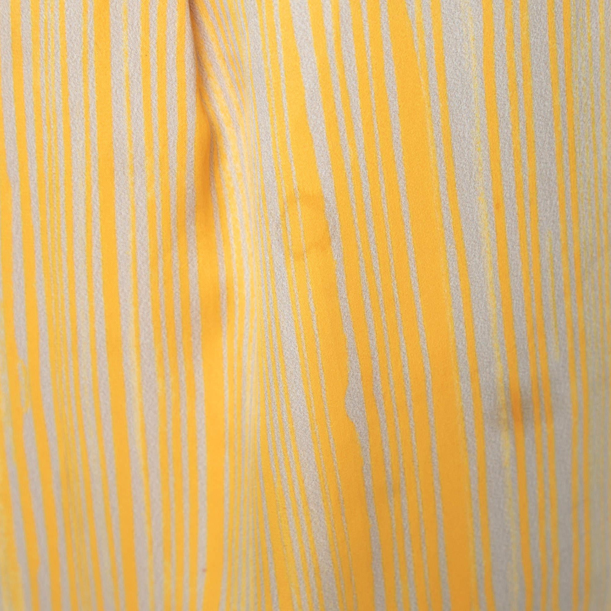 Jaune Pantalon large Bottega Veneta rayé jaune L en vente
