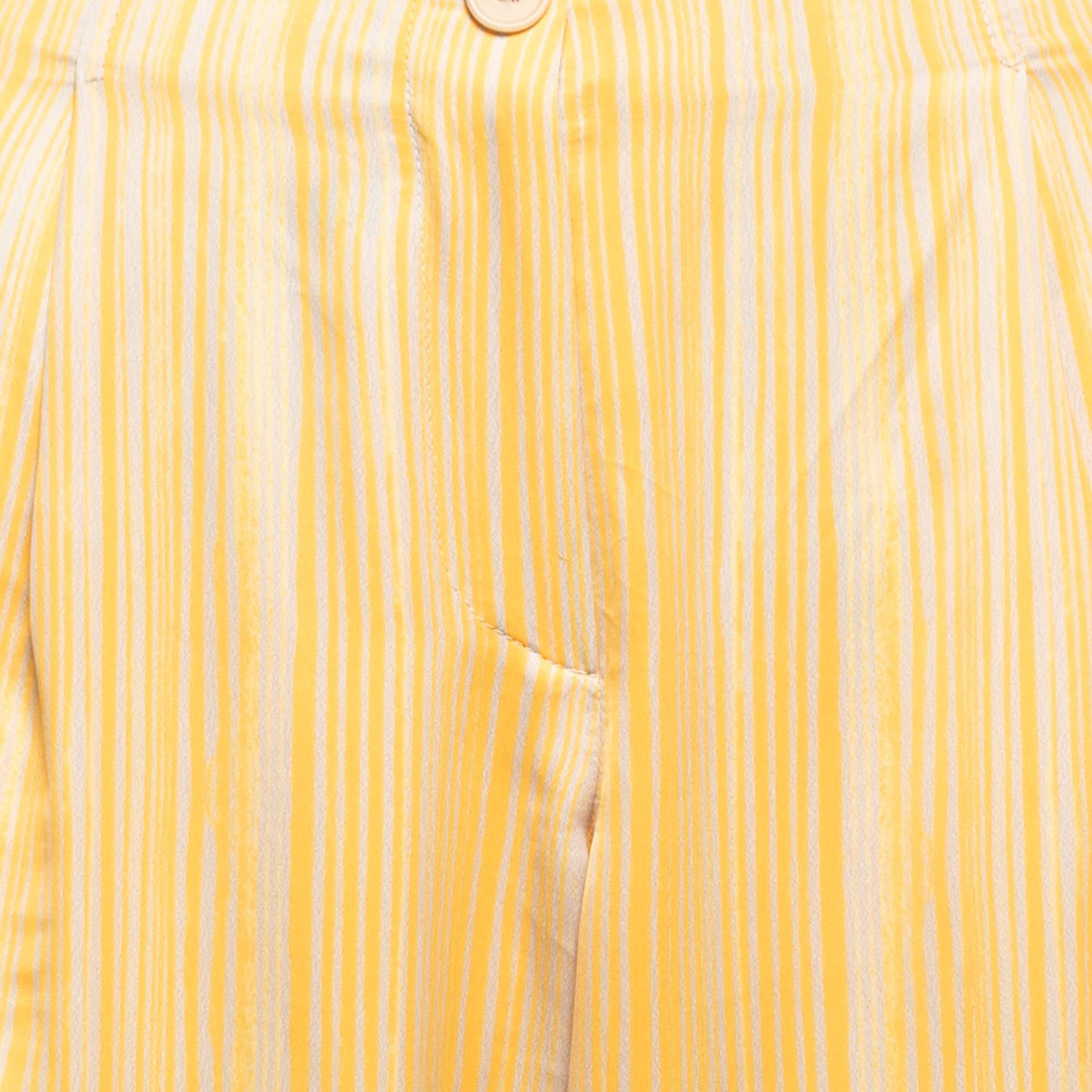 Pantalon large Bottega Veneta rayé jaune L Bon état - En vente à Dubai, Al Qouz 2