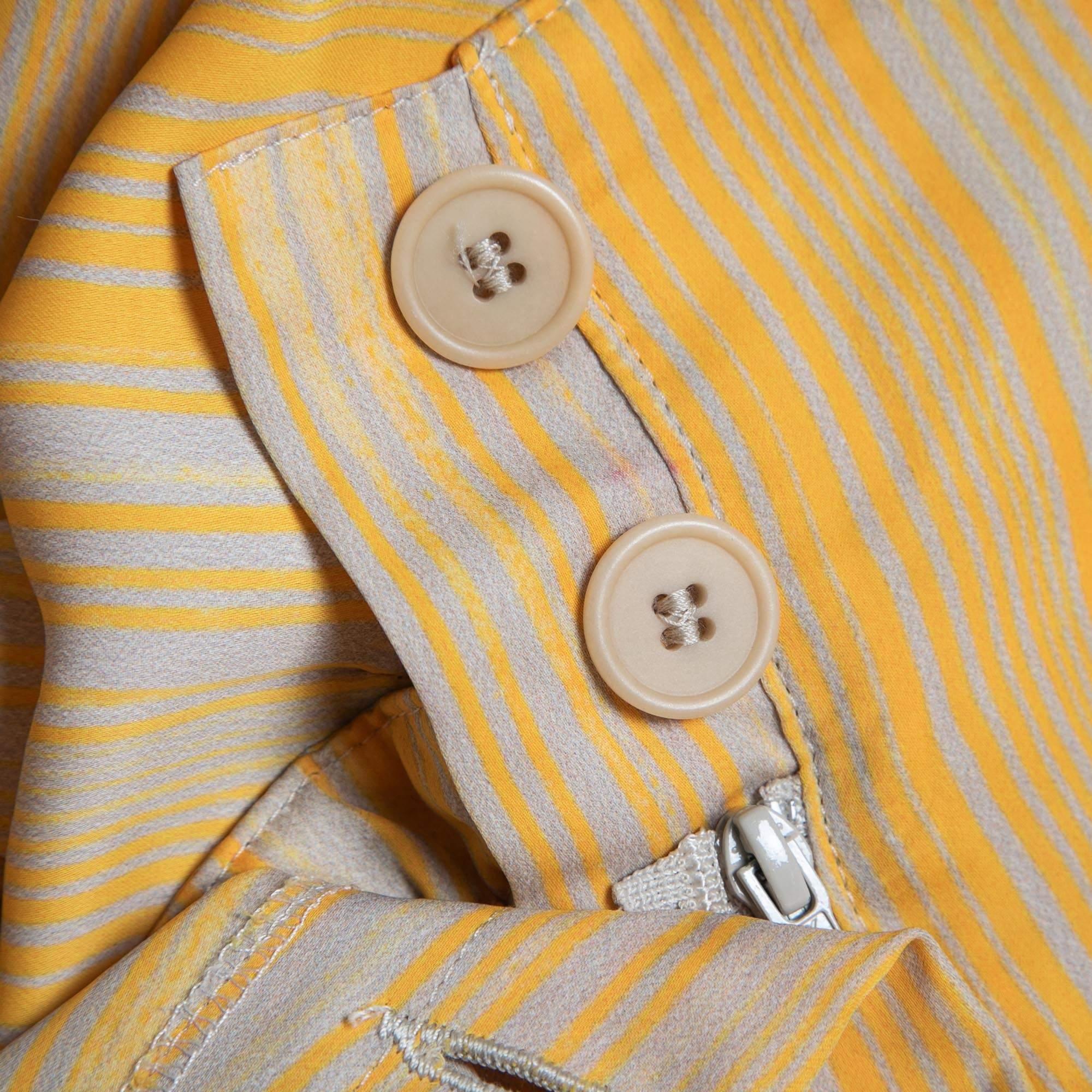 Pantalon large Bottega Veneta rayé jaune L Pour femmes en vente