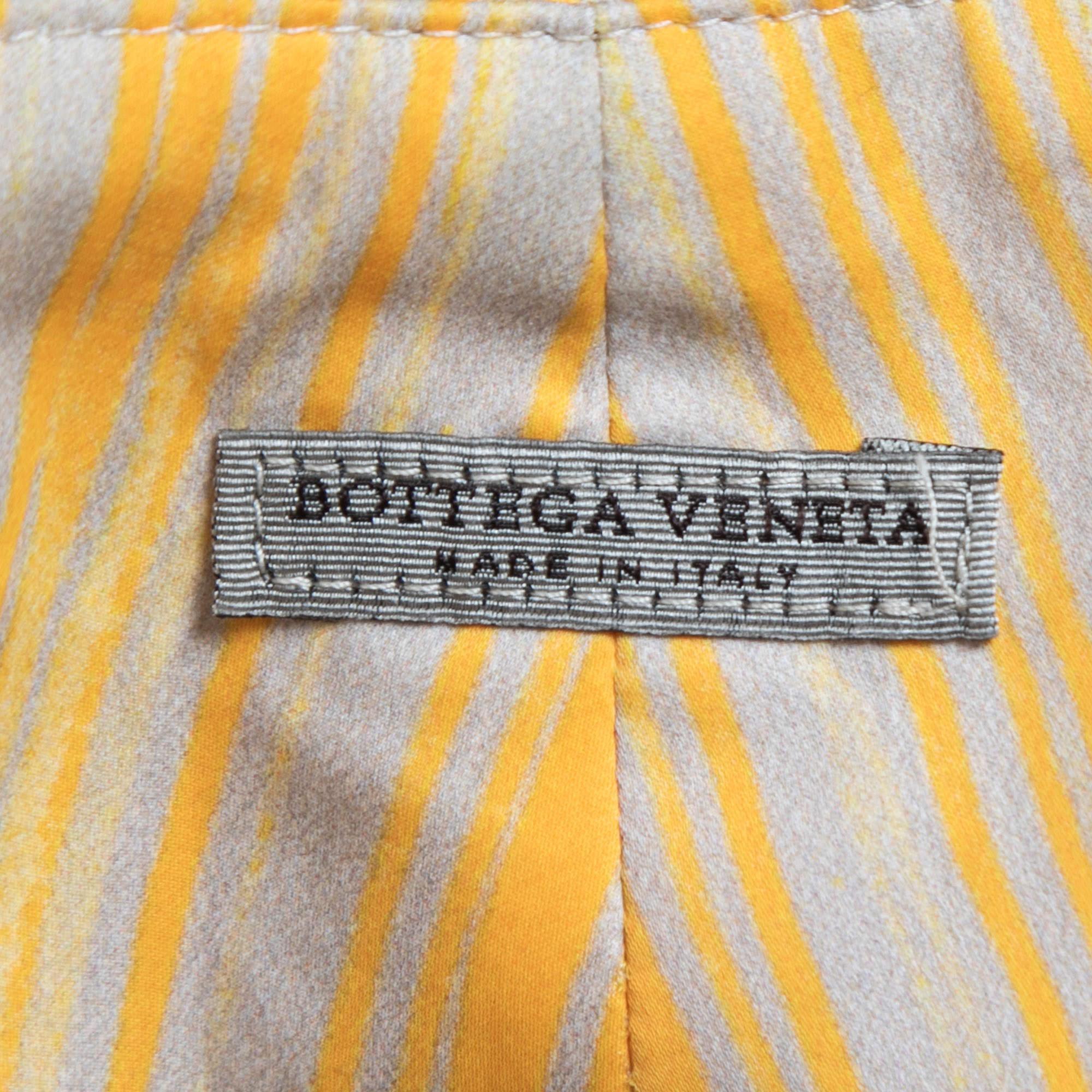 Pantalon large Bottega Veneta rayé jaune L en vente 1