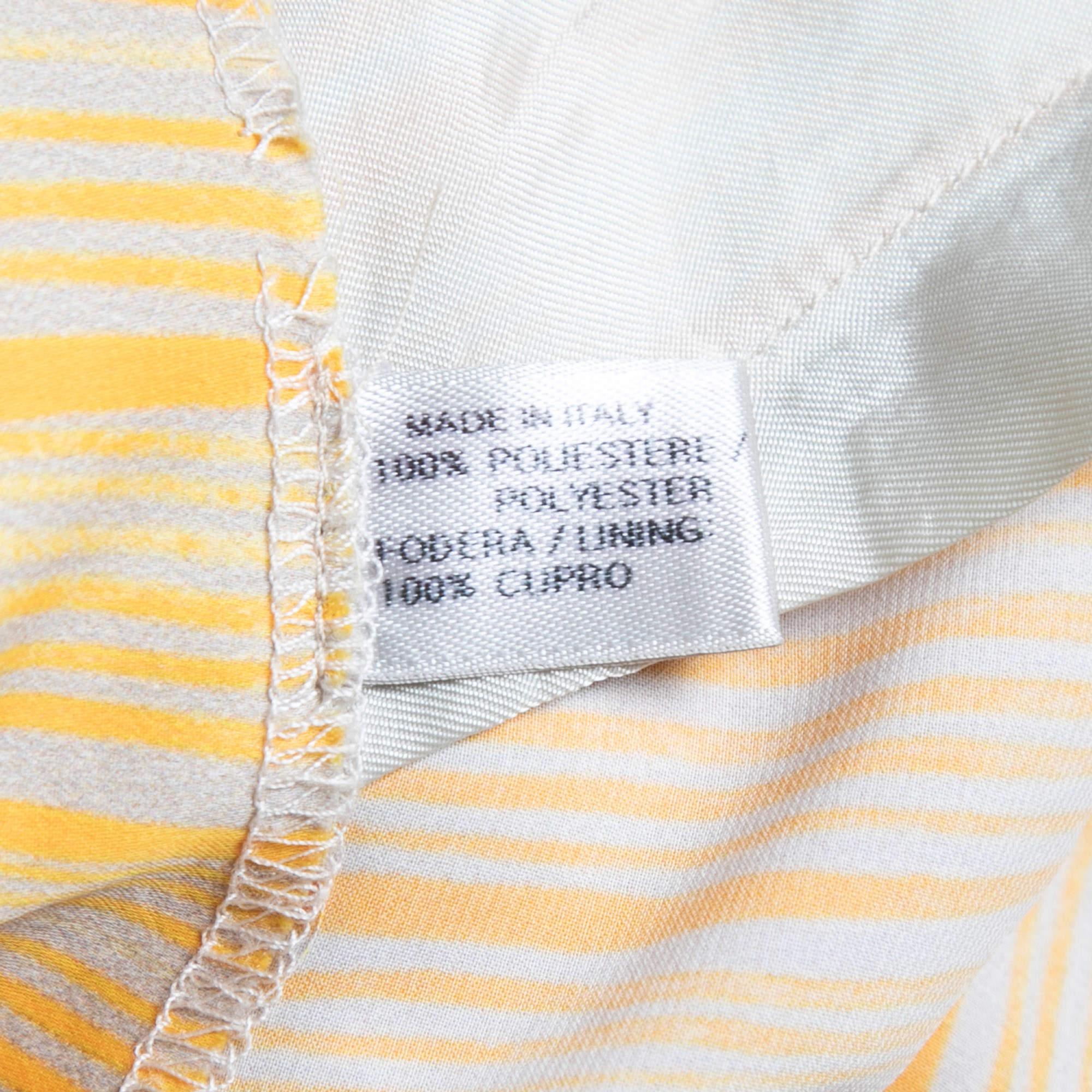 Pantalon large Bottega Veneta rayé jaune L en vente 2